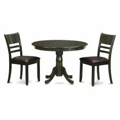 Best reviews of ⌛ Round East West Furniture Hartland 3 Piece Mission Dining Table Set 🤩