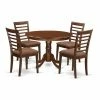 Buy 🛒 Round East West Furniture Hartland 5 Piece Straight Ladderback Dining Table Set 💯 -Kitchen Sales Store masterEASE717