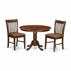 Hot Sale 🥰 Round East West Furniture Hartland 3 Piece Slat Back Dining Table Set 🎉