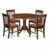 Deals ✨ Round East West Furniture Hartland 5 Piece Slat Back Dining Table Set 🌟 -Kitchen Sales Store masterEASE721