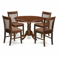 Deals ✨ Round East West Furniture Hartland 5 Piece Slat Back Dining Table Set 🌟