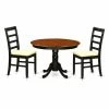 Best Sale 🎁 Round East West Furniture Hartland 3 Piece Shaker Dining Table Set ✔️ -Kitchen Sales Store masterEASE722