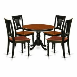 Hot Sale 😀 Round East West Furniture Hartland 5 Piece Empire Dining Table Set ✨