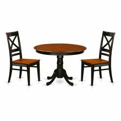 Best Sale โ Round East West Furniture Hartland 3 Piece Cross-And-Ladder Dining Table Set ๐ฅ