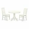 Brand new 👏 Round East West Furniture Hartland 3 Piece Thin Slat Dining Table Set 😉 -Kitchen Sales Store masterEASE730