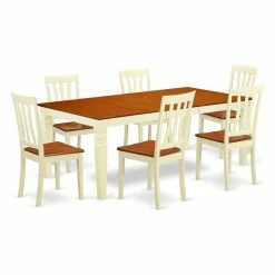 Cheap ❤️ Rectangle East West Furniture Logan 7 Piece Splat Back Dining Table Set 🤩