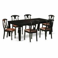 Brand new ๐คฉ Rectangle East West Furniture Logan 7 Piece Keyhole Dining Table Set โ