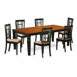 Cheap ⭐ Rectangle East West Furniture Logan 7 Piece Windowpane Dining Table Set 🌟