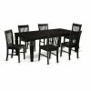 Outlet 🥰 Rectangle East West Furniture Logan 7 Piece Slat Back Dining Table Set 🌟 -Kitchen Sales Store masterEASE770