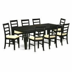 Best Sale 😍 Rectangle East West Furniture Logan 9 Piece Shaker Dining Table Set 🥰