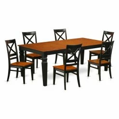 Best reviews of 🎁 Rectangle East West Furniture Logan 7 Piece Cross-And-Ladder Dining Table Set 🔔