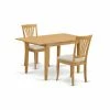 Hot Sale 🛒 Rectangle East West Furniture Norfolk 3 Piece Lath Back Dining Table Set 🎉 -Kitchen Sales Store masterEASE839