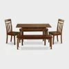 Coupon 😀 Rectangle East West Furniture Norfolk 5 Piece Sheraton Dining Table Set With 2 Benches 👍 -Kitchen Sales Store masterEASE842