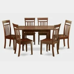 Buy ๐ Rectangle East West Furniture Norfolk 7 Piece Sheraton Dining Table Set ๐