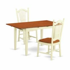 Cheap 👏 Rectangle East West Furniture Norfolk 3 Piece Sheaf Dining Table Set 😀