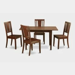 Outlet ❤️ Rectangle East West Furniture Norfolk 5 Piece Scotch Art Dining Table Set ⌛