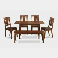 Best deal ⌛ Rectangle East West Furniture Norfolk 6 Piece Scotch Art Dining Table Set 👏