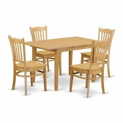 Flash Sale ✔️ Rectangle East West Furniture Norfolk 5 Piece Comb Back Dining Table Set 🔥