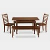 Budget 🥰 Rectangle East West Furniture Norfolk 5 Piece Straight Ladder Back Dining Table Set With 2 Benches 👏 -Kitchen Sales Store masterEASE867