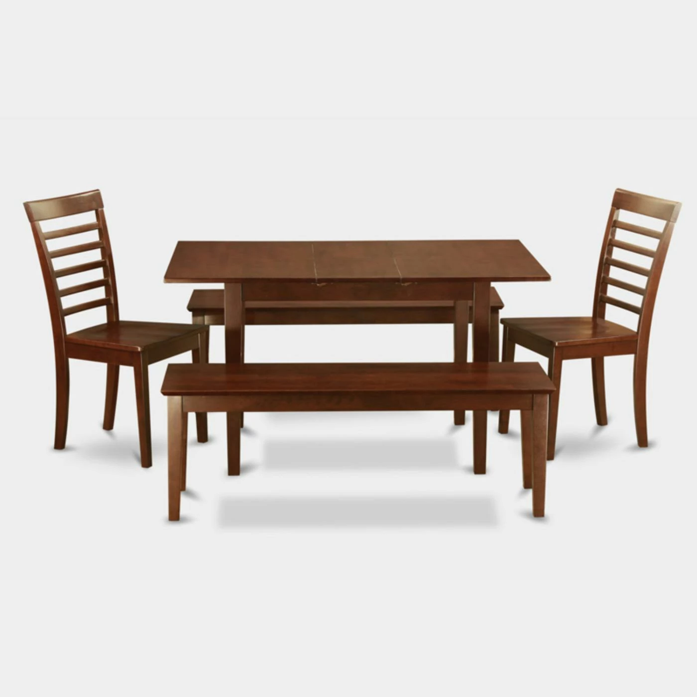 Budget π₯° Rectangle East West Furniture Norfolk 5 Piece Straight Ladder Back Dining Table Set With 2 Benches π 3 Budget π₯° Rectangle East West Furniture Norfolk 5 Piece Straight Ladder Back Dining Table Set With 2 Benches π
