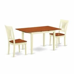 Cheapest 🔥 Rectangle East West Furniture Norfolk 3 Piece Empire Dining Table Set 😀