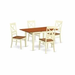 Brand new ❤️ Rectangle East West Furniture Norfolk 5 Piece Cross-And-Ladder Dining Table Set 👏