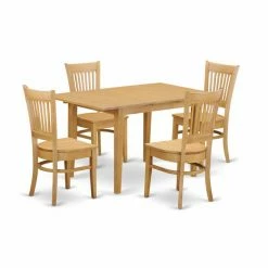 New 🎉 Rectangle East West Furniture Norfolk 5 Piece Hepplewhite Modern Dining Table Set 💯