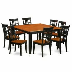 Cheap 😀 Square East West Furniture Parfait 9 Piece Lattice Back Dining Table Set ✨