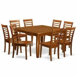 Best Sale โญ Square East West Furniture Parfait 9 Piece Straight Ladder Back Dining Table Set ๐