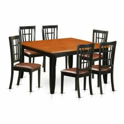 Top 10 ❤️ Square East West Furniture Parfait 7 Piece Windowpane Dining Table Set 😀