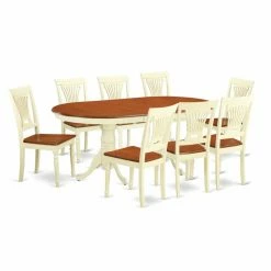 Deals 🔔 Oval East West Furniture Plainville 9 Piece Empire Dining Table Set 😍
