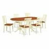 Deals 🔥 Oval East West Furniture Plainville 7 Piece Lath Back Dining Table Set 🔔 -Kitchen Sales Store masterEASE935