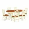 Cheapest 👏 Oval East West Furniture Plainville 7 Piece Sheaf Dining Table Set 😍 -Kitchen Sales Store masterEASE938