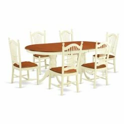 Cheapest 👏 Oval East West Furniture Plainville 7 Piece Sheaf Dining Table Set 😍