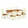 Budget 🥰 Oval East West Furniture Plainville 9 Piece Sheaf Dining Table Set 😀 -Kitchen Sales Store masterEASE939
