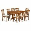 Brand new 😍 Oval East West Furniture Plainville 9 Piece Straight Ladder Back Dining Table Set 🔥 1 Brand new 😍 Oval East West Furniture Plainville 9 Piece Straight Ladder Back Dining Table Set 🔥 -Kitchen Sales Store masterEASE945