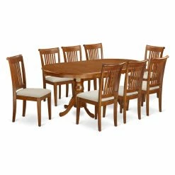 Buy 🥰 Oval East West Furniture Plainville 9 Piece Windsor Dining Table Set 🌟