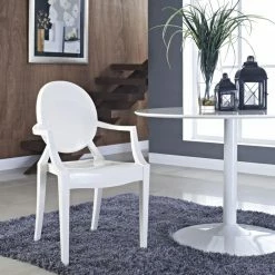 Coupon ✨ Round Modway Resolve 5-Piece Dining Table Set With Casper White Chairs 😀