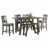 Discount 🎁 Rectangle Picket House Furnishings Carter 6 Piece Counter Height Dining Set 🥰 -Kitchen Sales Store masterELET1065