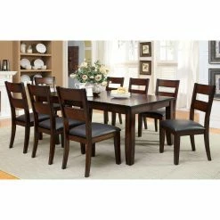 Coupon ✨ Rectangle Furniture Of America Gibson Bold 9 Piece Dining Table Set 🤩