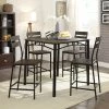 Discount 🔔 Square Furniture Of America Trujillo 5 Piece Counter Height Dining Table Set 👏 -Kitchen Sales Store masterENLB4264