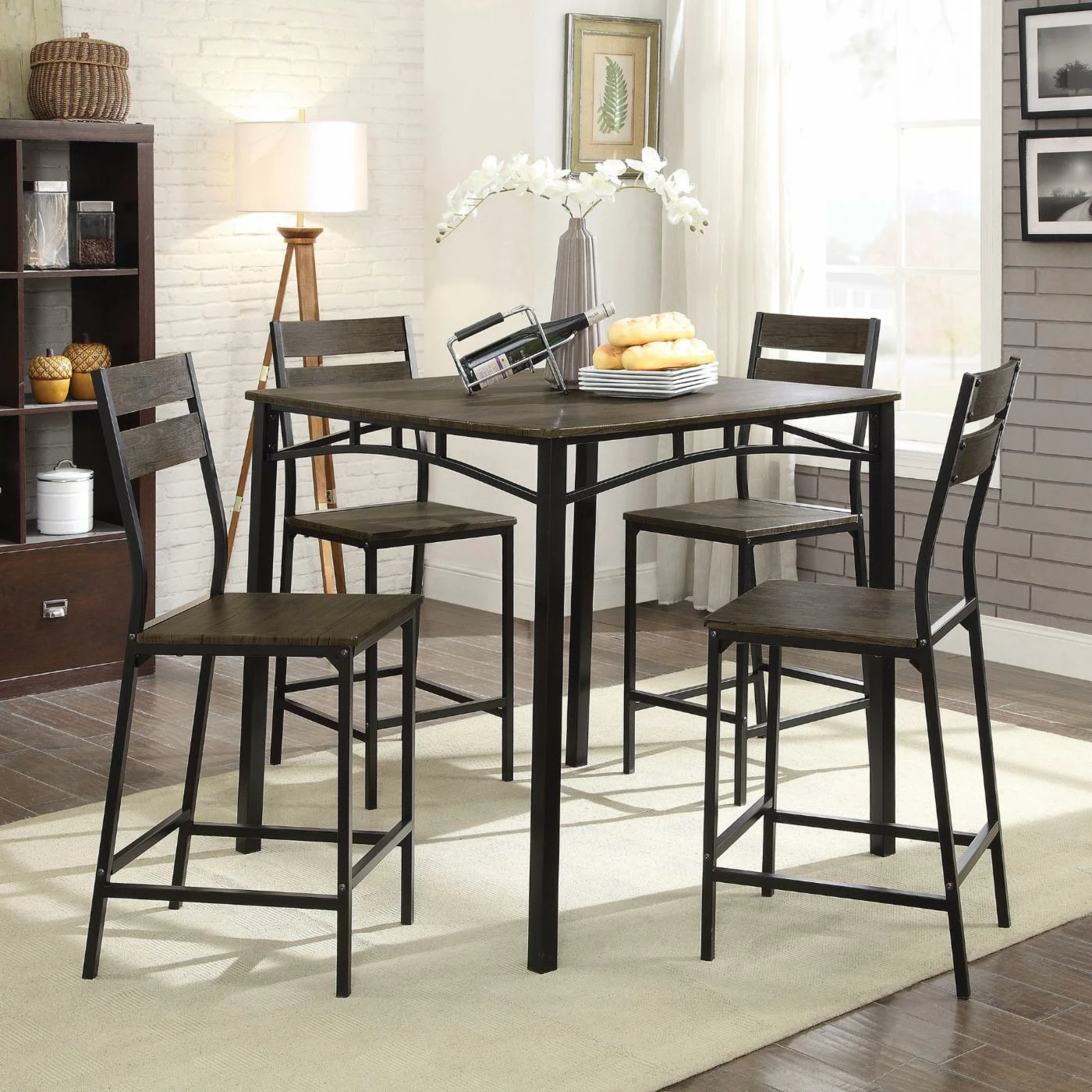 Discount ๐ Square Furniture Of America Trujillo 5 Piece Counter Height Dining Table Set ๐ 3 Discount ๐ Square Furniture Of America Trujillo 5 Piece Counter Height Dining Table Set ๐