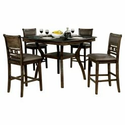 Coupon ⌛ Square Furniture Of America Vandusen 5 Piece Counter Height Table Set ⌛