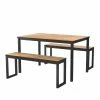 Wholesale ⌛ Rectangle Furniture Of America Elfalla Industrial 3-Piece Dining Table Set 😀 -Kitchen Sales Store masterENLB5472