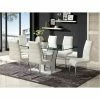 Best Sale ⭐ Rectangle Furniture Of America Florencine 7-Piece Glass Top Dining Set - White ✨ -Kitchen Sales Store masterENLB964