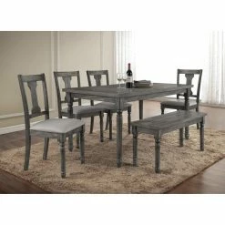 Deals ⭐ Rectangle Best Master Furniture Demi Rectangular 6 Piece Dinette Set ❤️