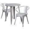 Cheapest 😀 Flash Furniture 24 In. Round Metal Indoor-Outdoor Table Set With 2 Splat Back Arm Chairs 🛒 -Kitchen Sales Store masterFLSH1100