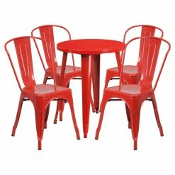 Best reviews of ⌛ Flash Furniture 24 In. Round Metal Indoor-Outdoor Table Set With 4 Splat Back Chairs ✔️