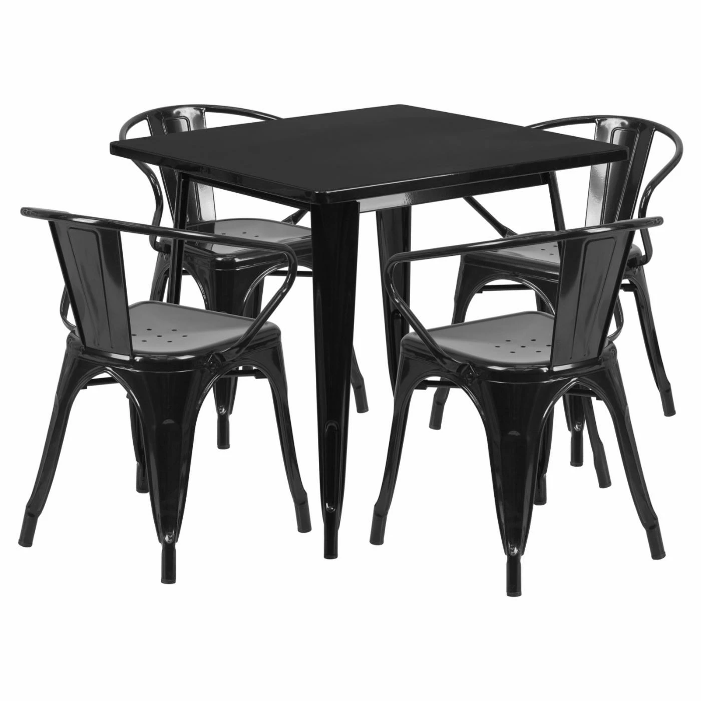 Cheapest ✨ Flash Furniture 31.5 In. Square Metal Indoor-Outdoor Table Set With 4 Arm Chairs ✔️ 3 Cheapest ✨ Flash Furniture 31.5 In. Square Metal Indoor-Outdoor Table Set With 4 Arm Chairs ✔️