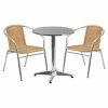 Cheapest ✔️ Flash Furniture 23.5 In. Round Aluminum Indoor-Outdoor Table With 2 Rattan Arm Chairs 😀 2 Cheapest ✔️ Flash Furniture 23.5 In. Round Aluminum Indoor-Outdoor Table With 2 Rattan Arm Chairs 😀 -Kitchen Sales Store masterFLSH1338